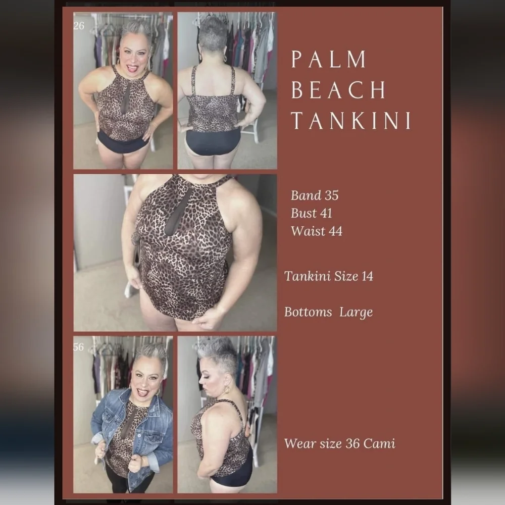 Ruby Ribbon Leopard Print Tankini Top - Picture 4 of 10